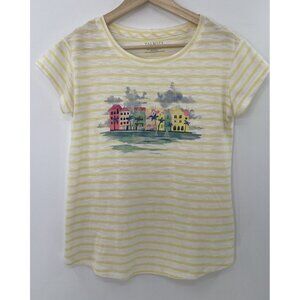 Talbots‎ Women’s Lightweight Striped City Graphic T-Shirt Beachy Size XS Preppy